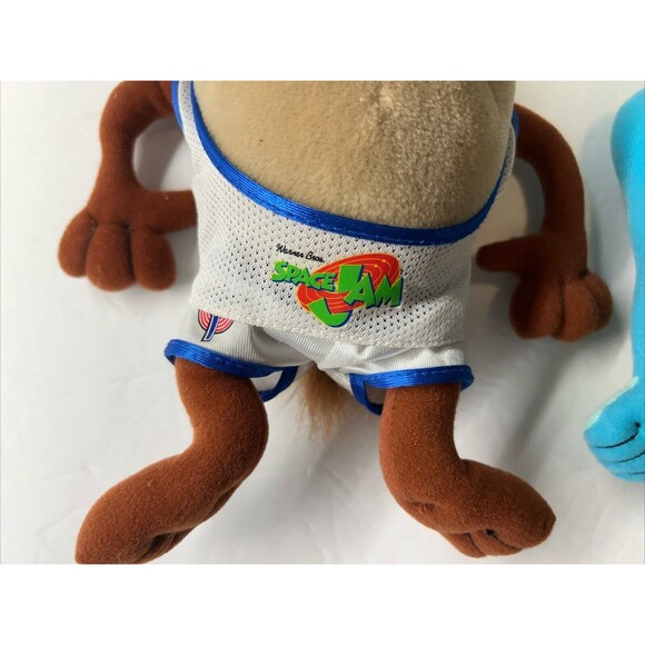 Lot of 2 McDonalds Space Jam Plush 1996 8” Taz & 12” Blanko Toys Basketball - Picture 3 of 11